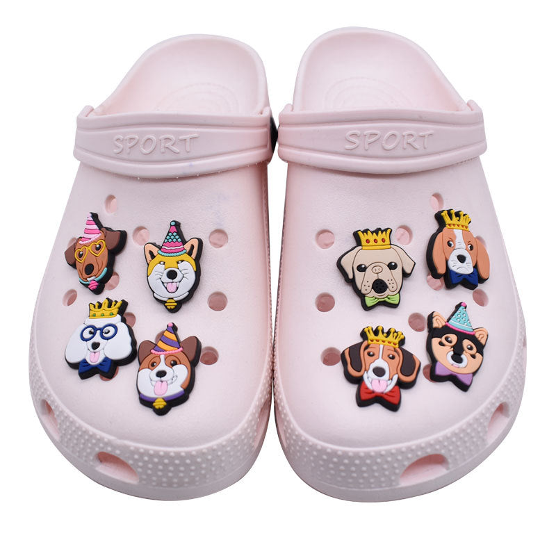Wholesale  Random 100pcs Cute dog PVC Soft Rubber Shoe Buckle Decoration