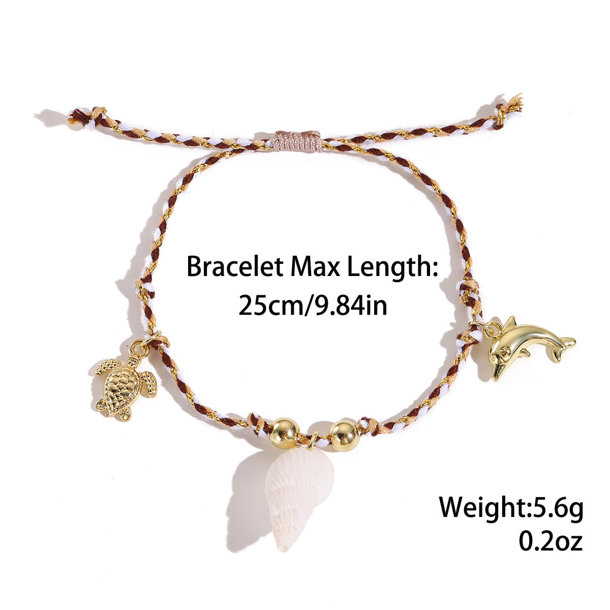 Wholesale Bohemian Ocean Style Handwoven Bracelet With Turtle And Starfish Pendants Adjustable Cord Souvenir Gift Jewelry Accessory