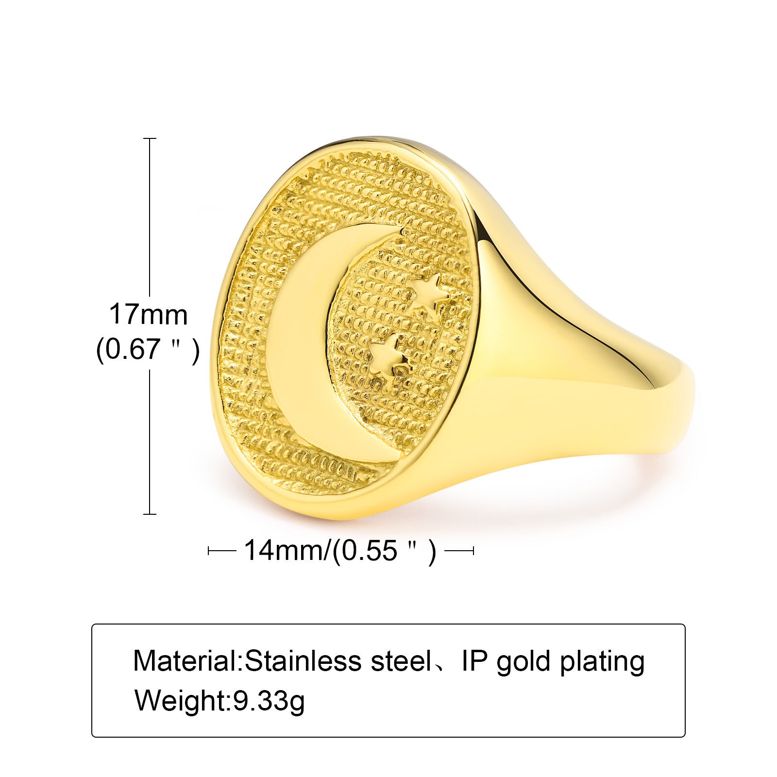 Wholesale Ring Stainless Steel Unisex Seal Gold Glossy ACC-RS-HuaLanXin005