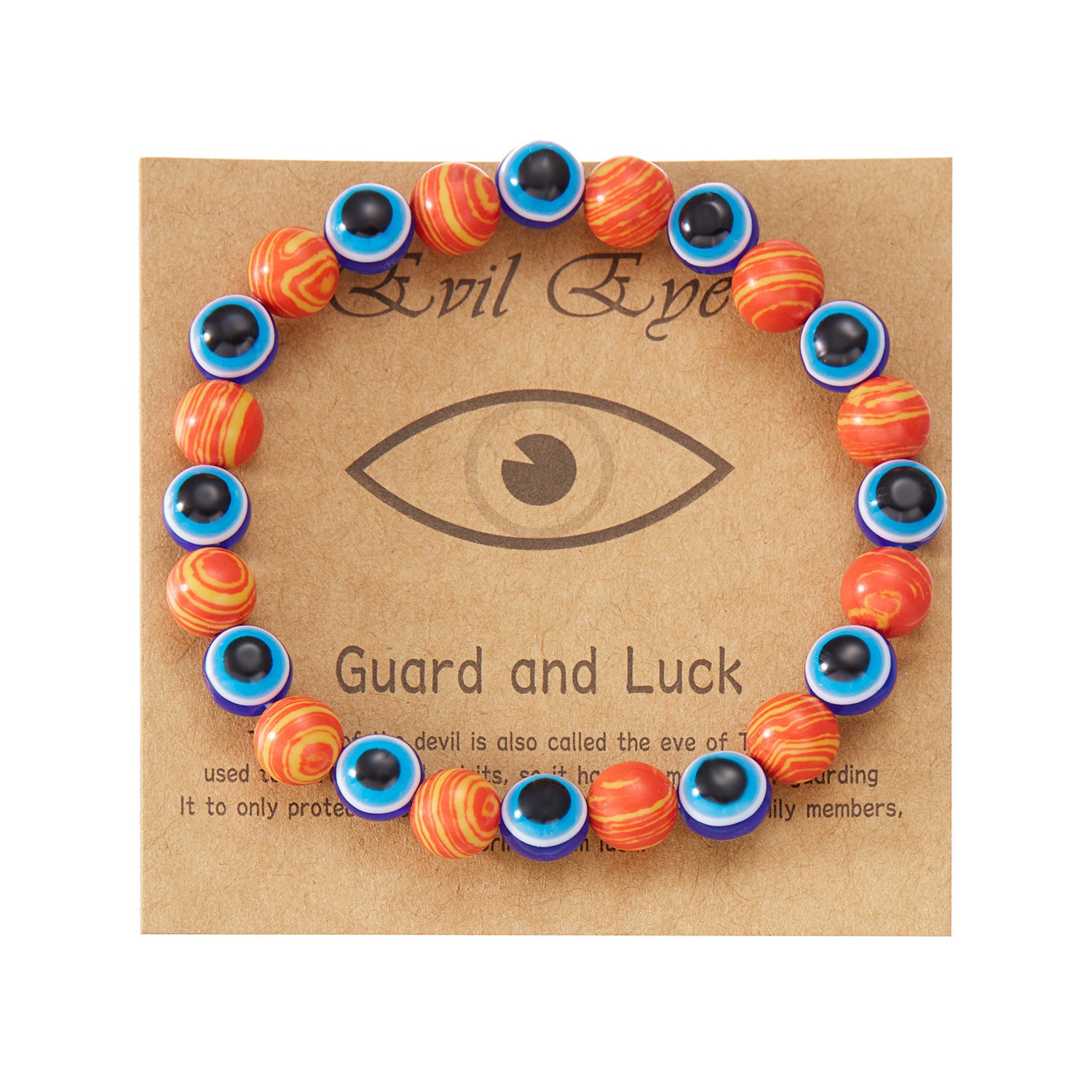 Wholesale  Evil Devil Eye Beaded  8mm  Beaded Stingy String Bracelet