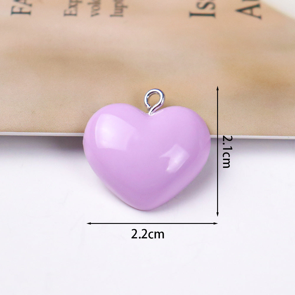 Wholesale 10pcs/ pack 22mm Love Pendant Candy Color Necklace Bracelet Earrings Jewelry Accessories DIY Keychain Mobile Phone Pendant Pendant