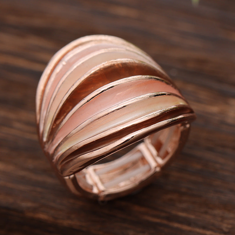 Wholesale Colorful Elastic Alloy Rings  Exaggerated Lines  Rings