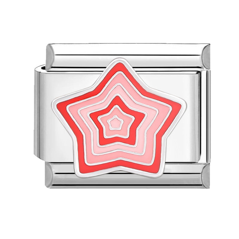 Wholesale Italian Charm Bracelet 9mm DIY Splicing Red Series Titanium Steel Composable Bracelet