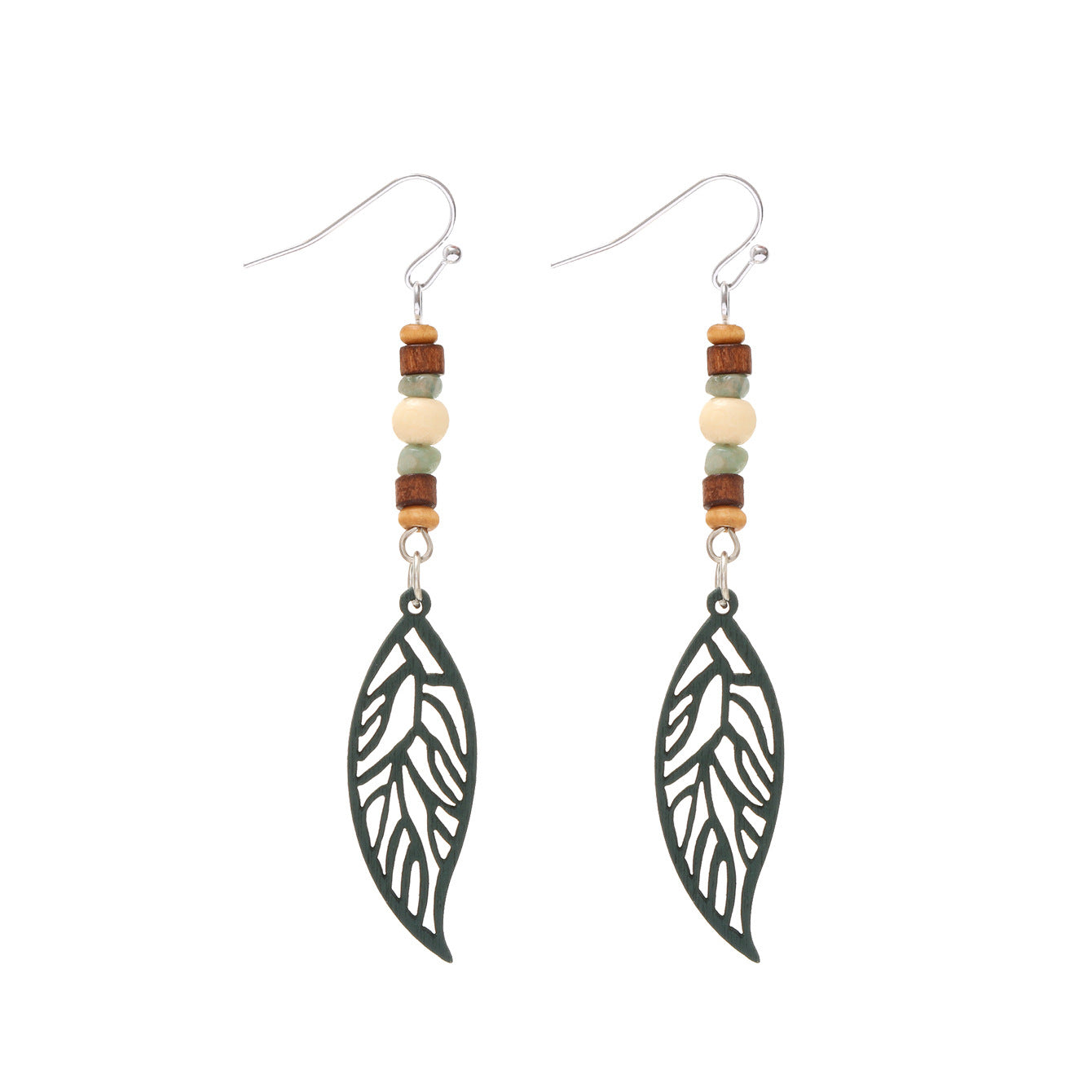 Wholesale  Bohemian Style Butterfly Leaves Skull Hollow Wooden Earrings