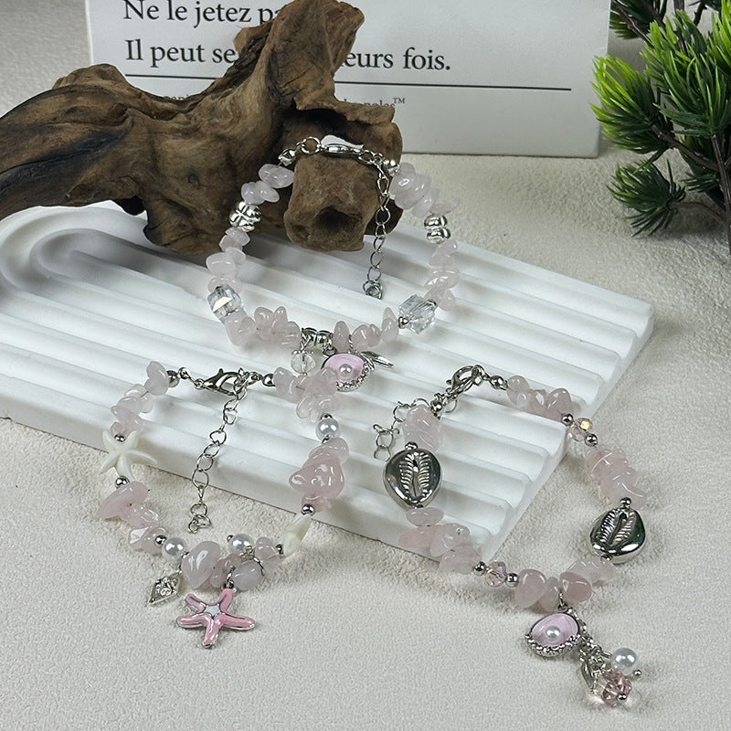 Wholesale  natural crystal irregular gravel bracelet