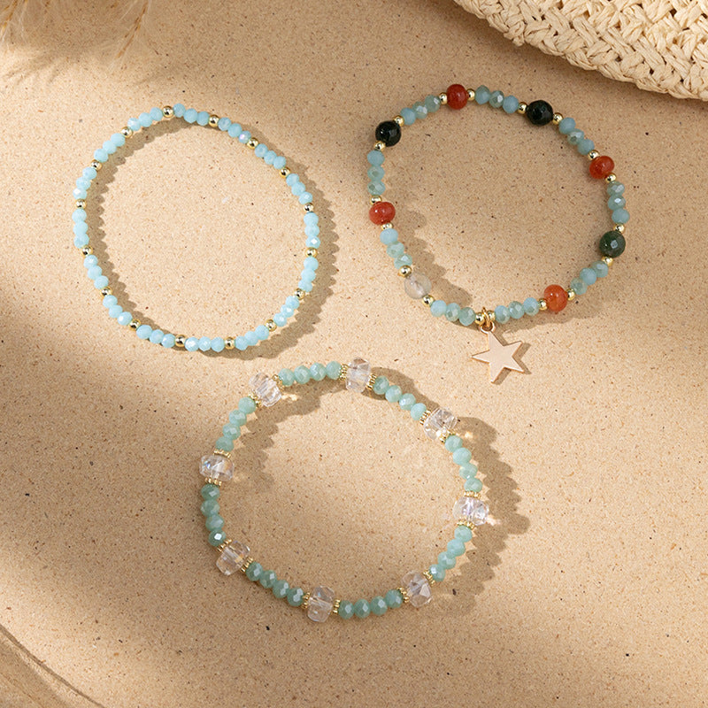 Wholesale Bohemian Colorful Rice Beads Stacking Bracelet