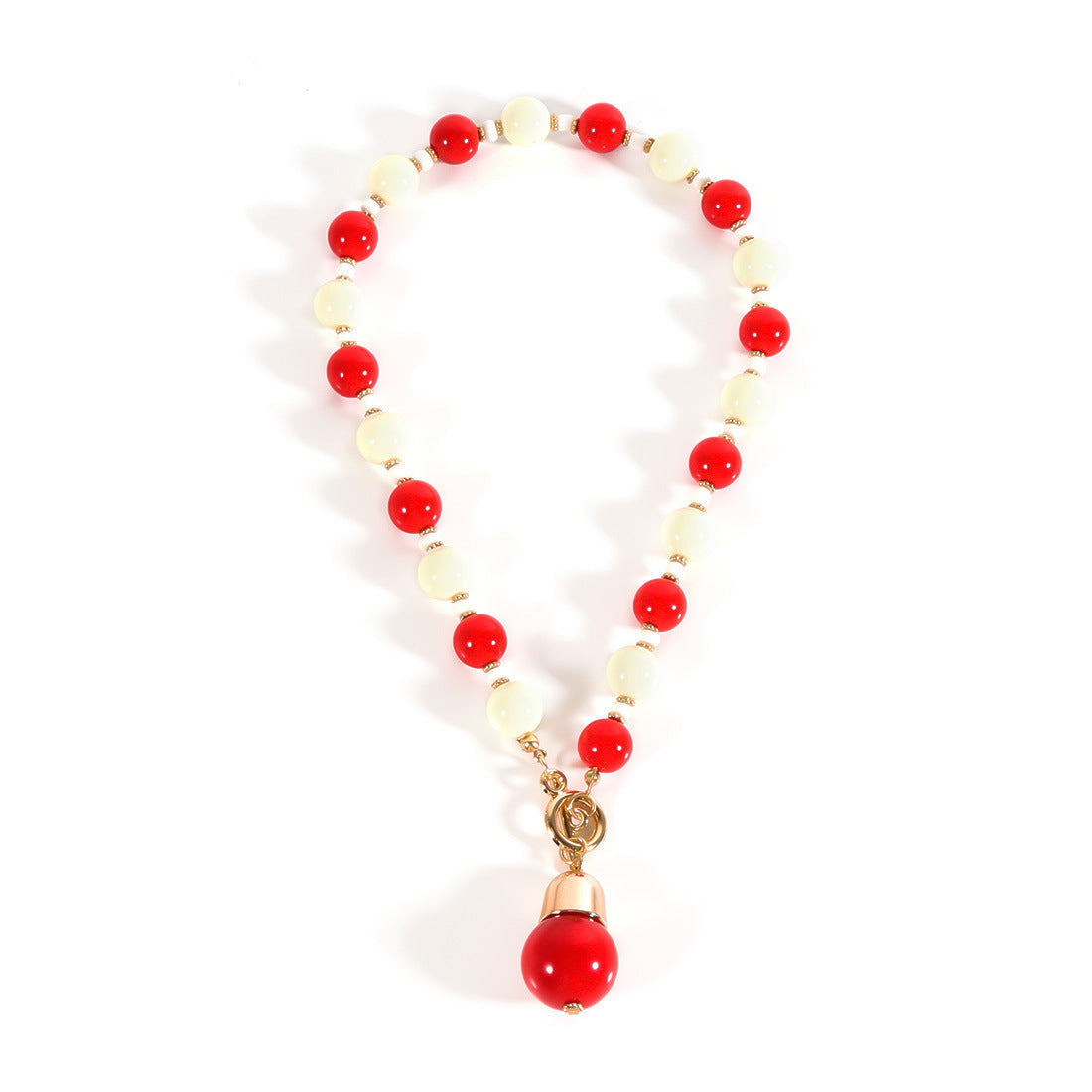 Wholesale Christmas Necklace  Chain Red Green White Beaded Necklaces