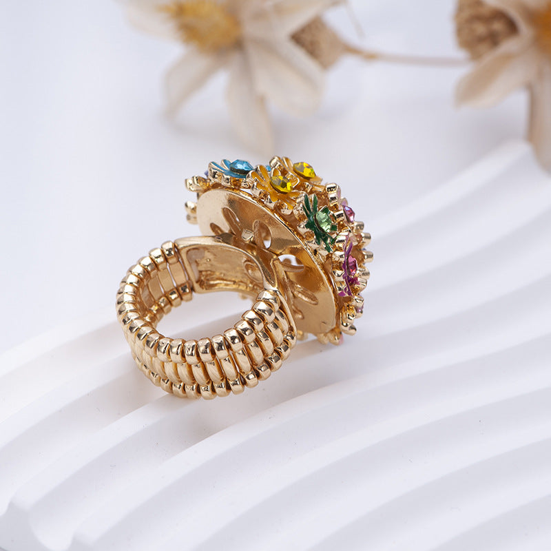 Wholesale Electroplated Alloy Vintage  Cluster Ring