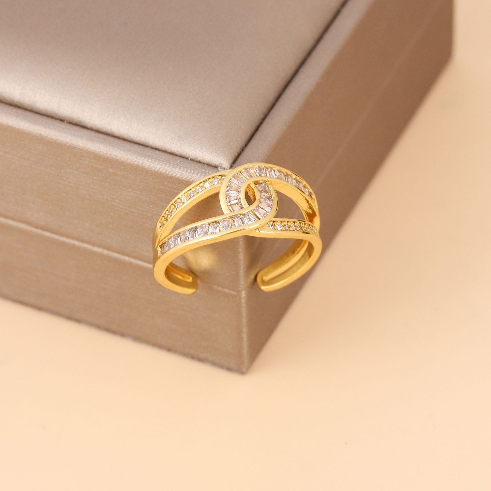 Wholesale Cross Micro-Inlaid Zirconia Open Ring