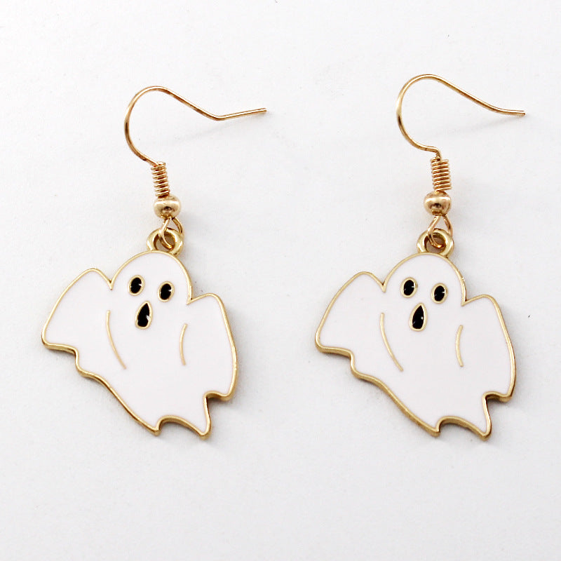 Wholesale Halloween Alternative Ghost Alloy Oil Drop Earrings ACC-ES-Liyao007
