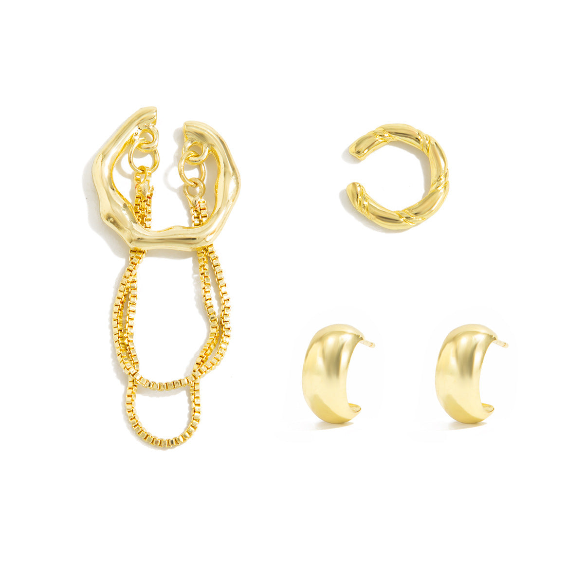 Wholesale Glossy C-Shaped Non-Pierced Earrings