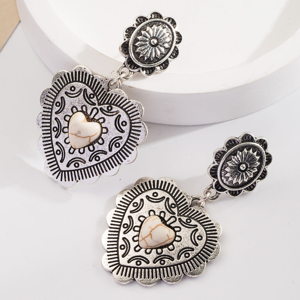 Wholesale exaggerated turquoise earrings