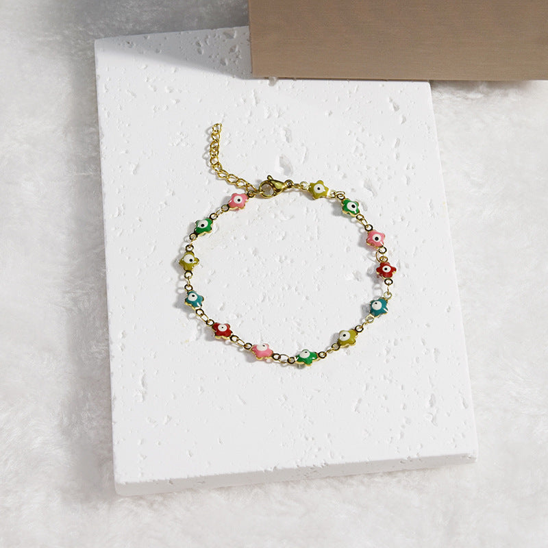 Wholesale Stainless Steel 18K Turkish Devil's Eye Bracelet