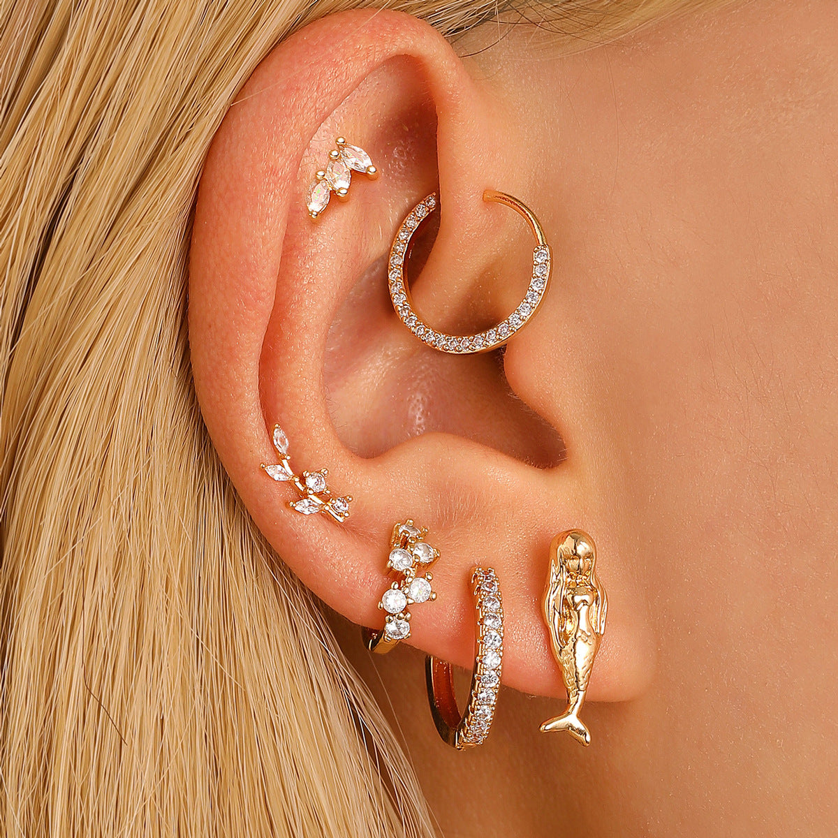 Wholesale  Light Luxury Chain Stacked Niche Exquisite Earring