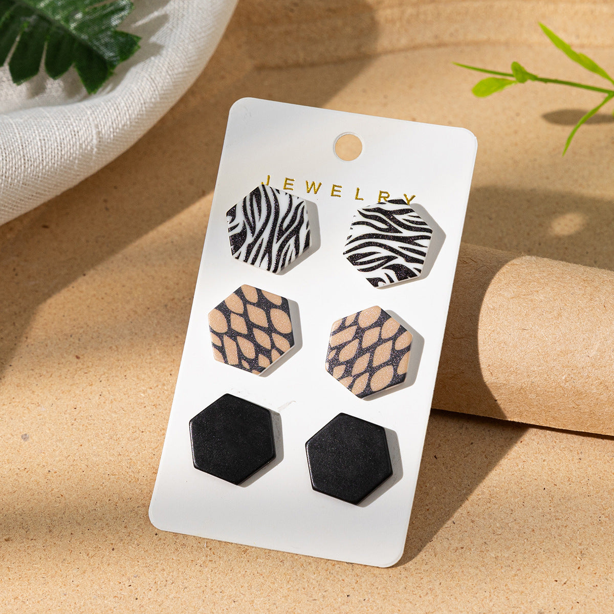 Wholesale Leopard Print Acrylic Heart Earrings