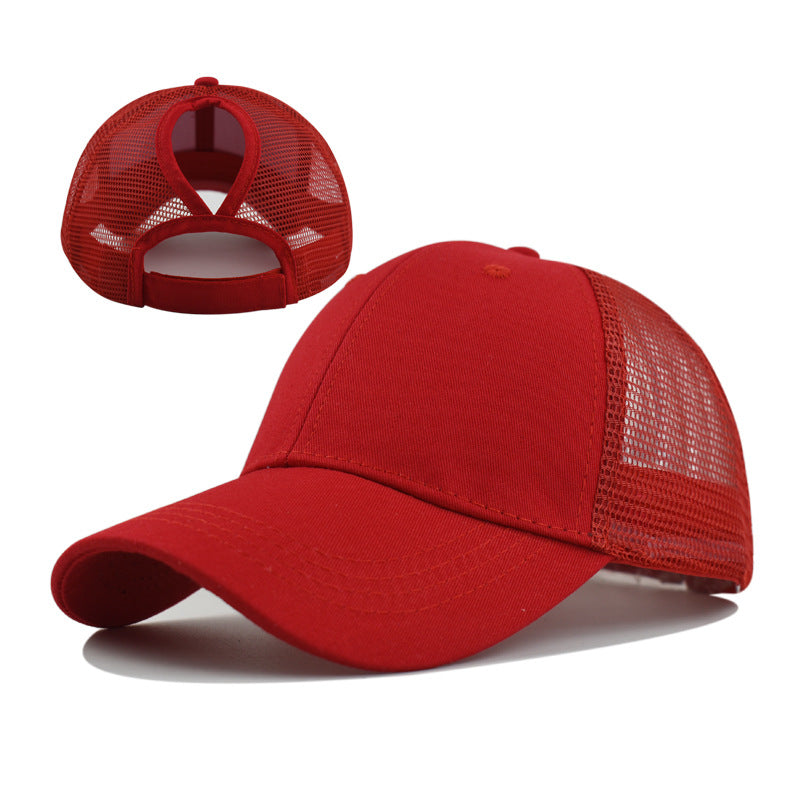 Wholesale Stylish Leopard Print Baseball Cap with Ponytail Hole,  Women' s Mesh Adjustable Hat