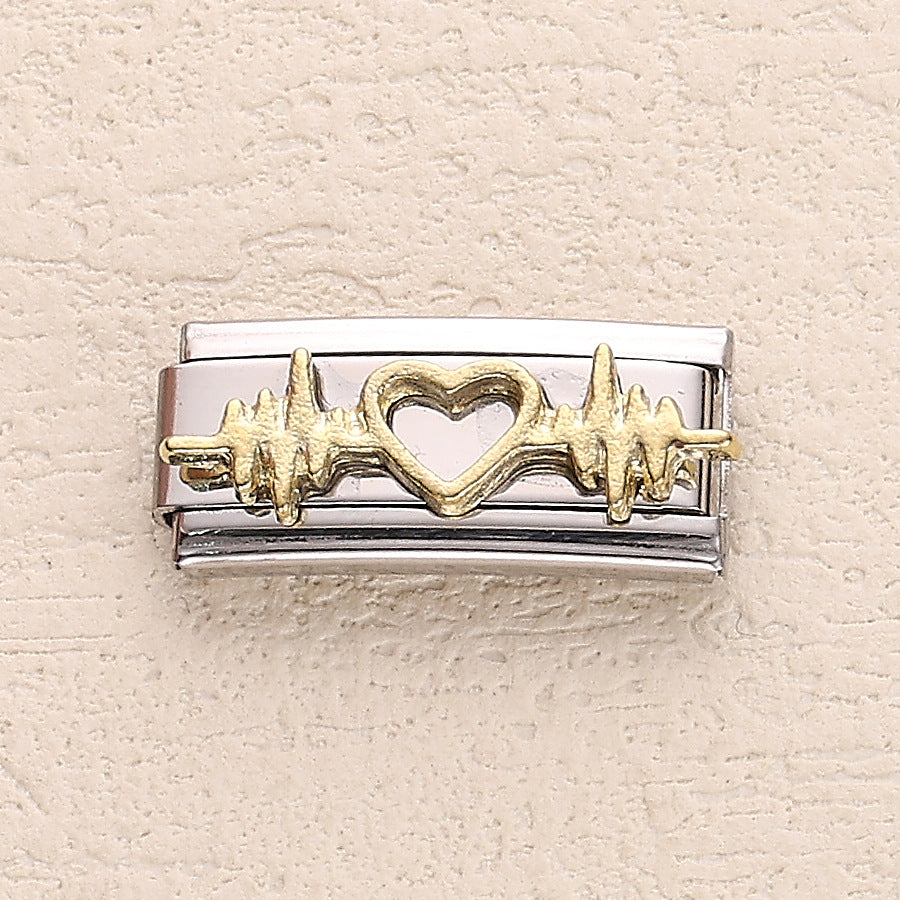 Wholesale 10pcs Italian Charm Bracelet 9mm DIY Splicing Cute Creative Stainless Steel Composable Bracelet