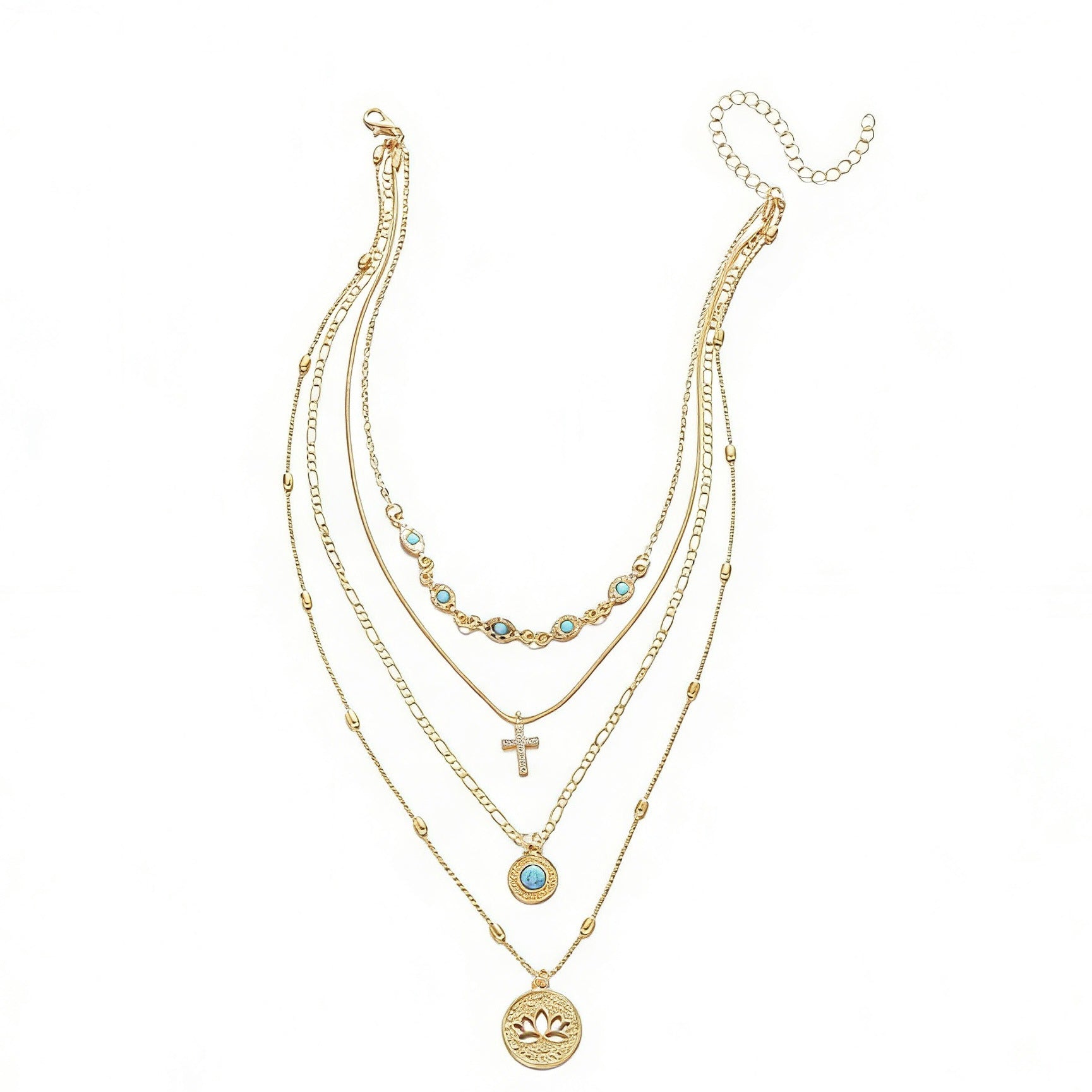 Wholesale Punk Style Cross Pendant Necklace Alloy Electroplated With Crystal Details Boutique Resale Jewelry Accessory