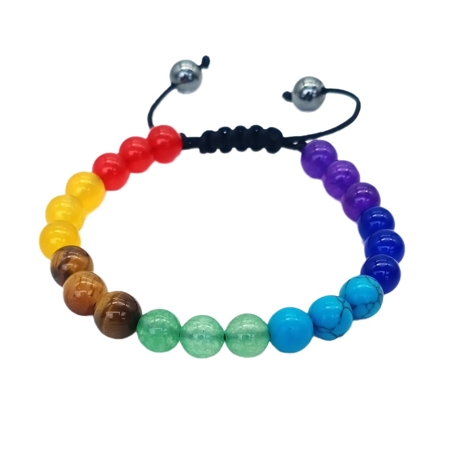 Wholesale 8MM Natural Stone Colorful Stone Crystal Beads Adjustable Bracelet ACC-B T-ZhongH023