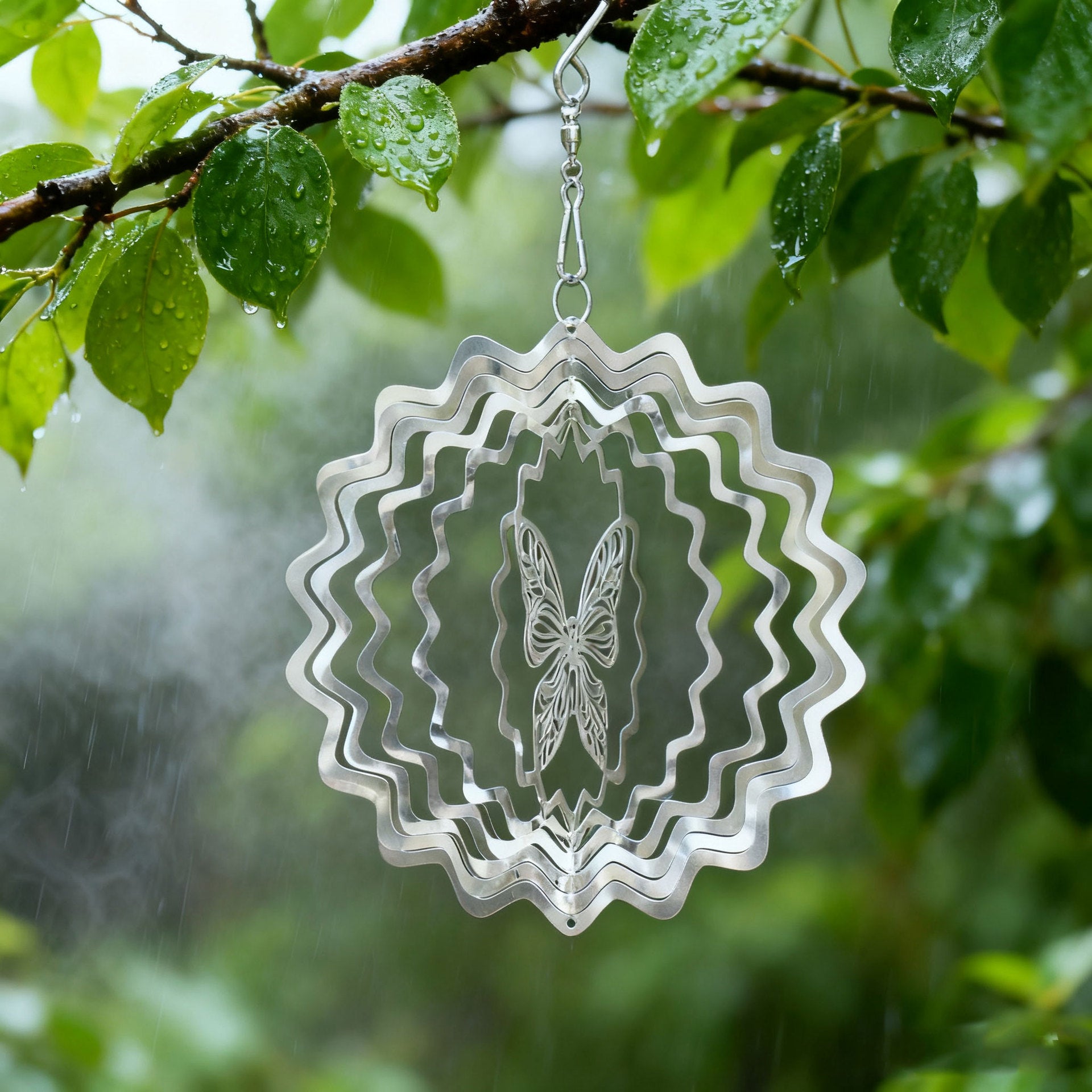 Wholesale Rotating Butterfly Heart Wind Chime
