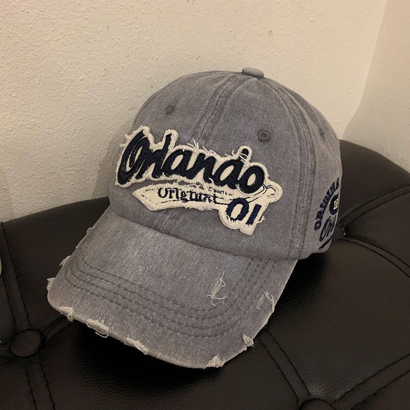 Wholesale Vintage washed denim distressed baseball cap