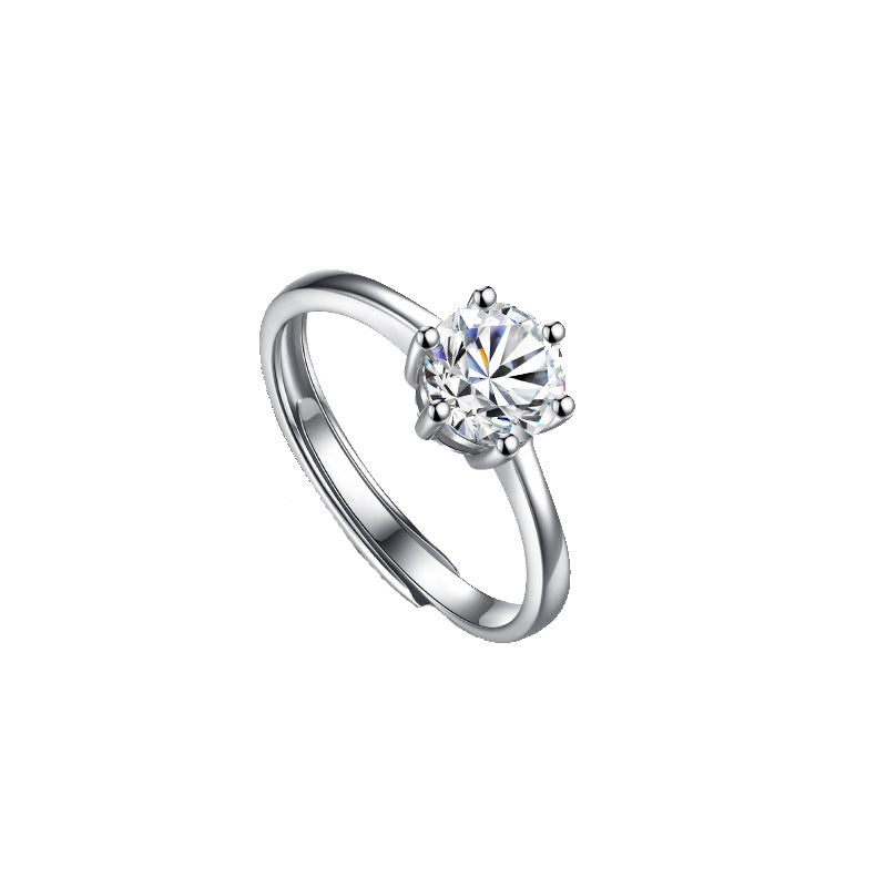 Wholesale s925 silver couple ring open mouth pair ring