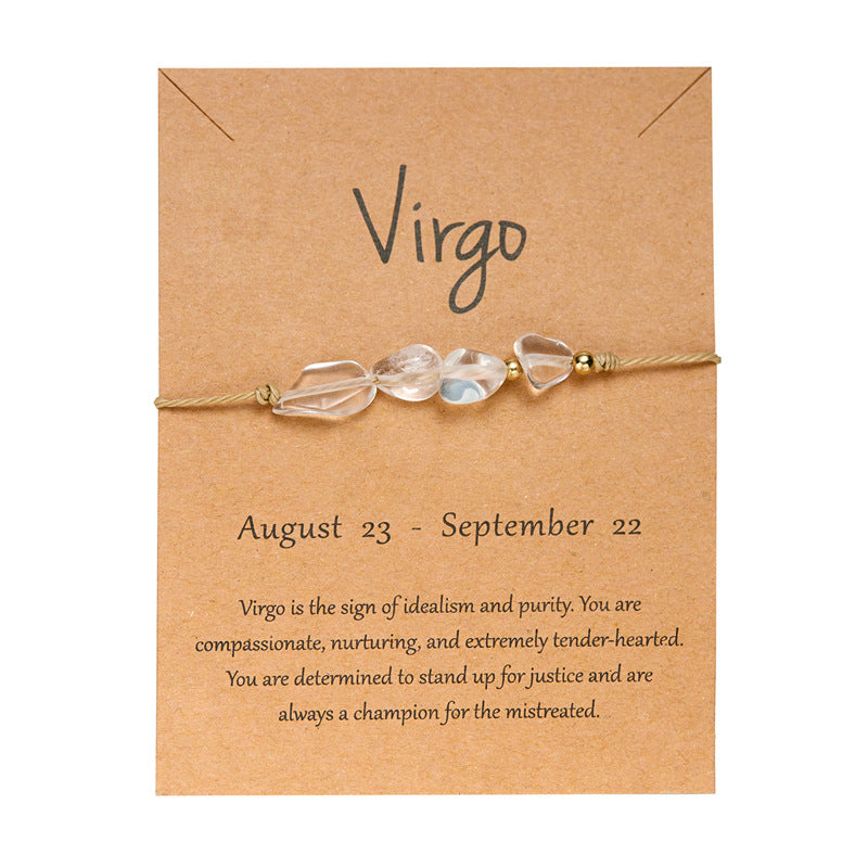 Wholesale Zodiac Natural Stone Handwoven Bracelet Women S Gift Jewelry Accessory