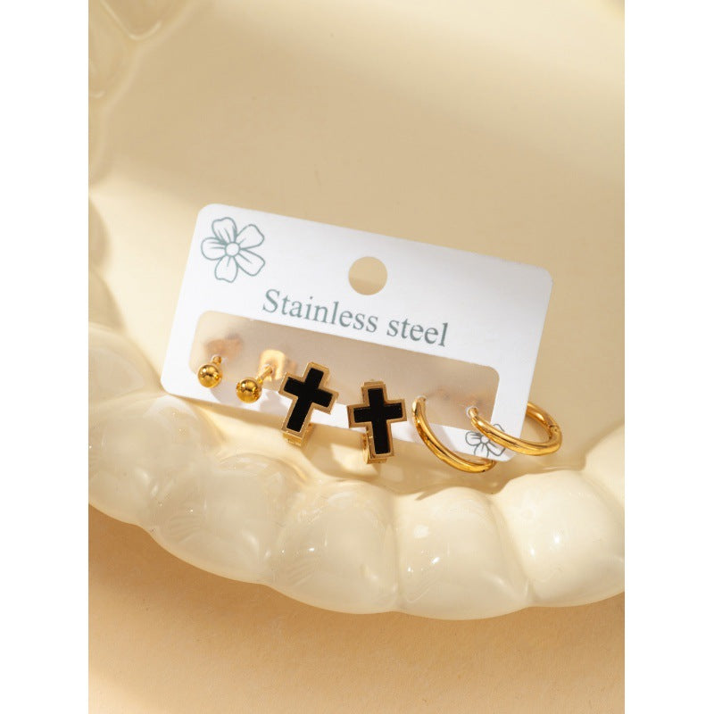 Wholesale Cross Star Flower Earring Set ACC-ES-BangJie007