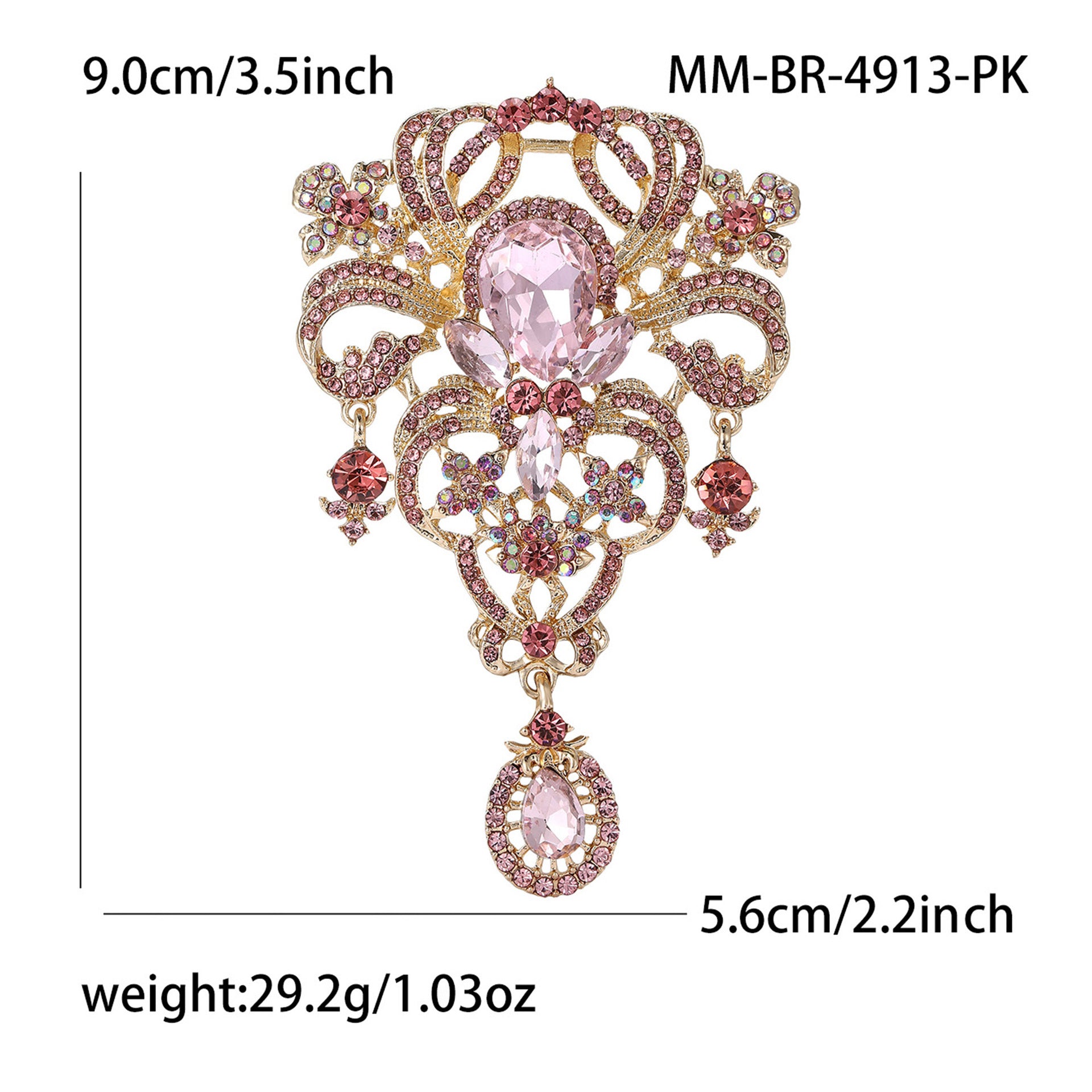 Wholesale Royal Palace Gold Alloy Brooch Pin With Glass Women S Fashion Jewelry Accessory Resale