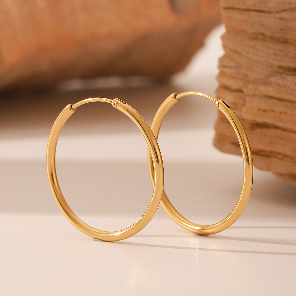 Wholesale Large Hoop Earrings  Stainless Steel 18K Gold  Earrings