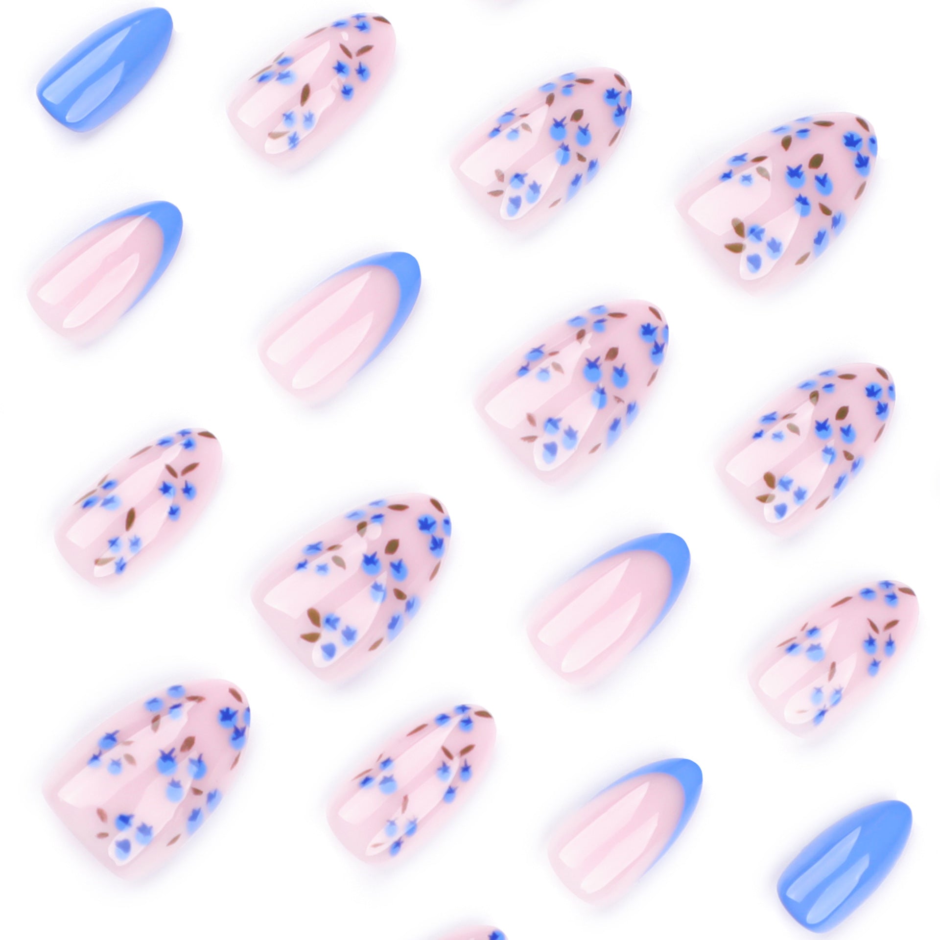 Wholesale 24 Pieces/box Blueberry Nails Kits Nail Stickers