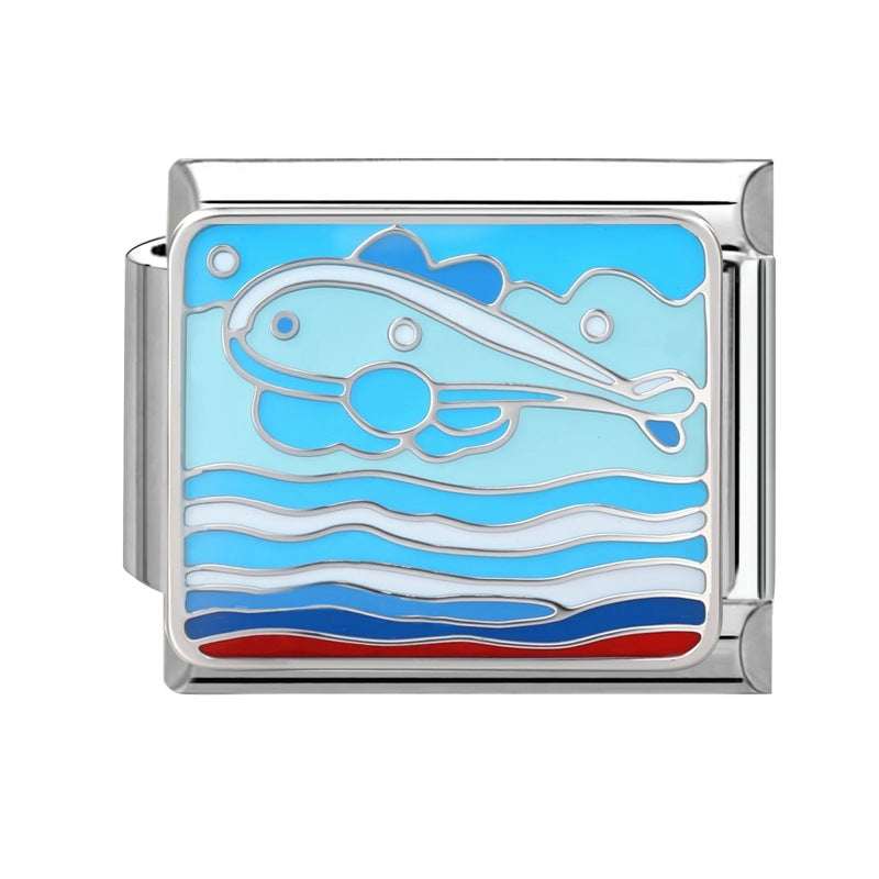 Wholesale 9mm Italian Charm Starter Bracelets DIY Marine Series Stainless Steel Composable Bracelet