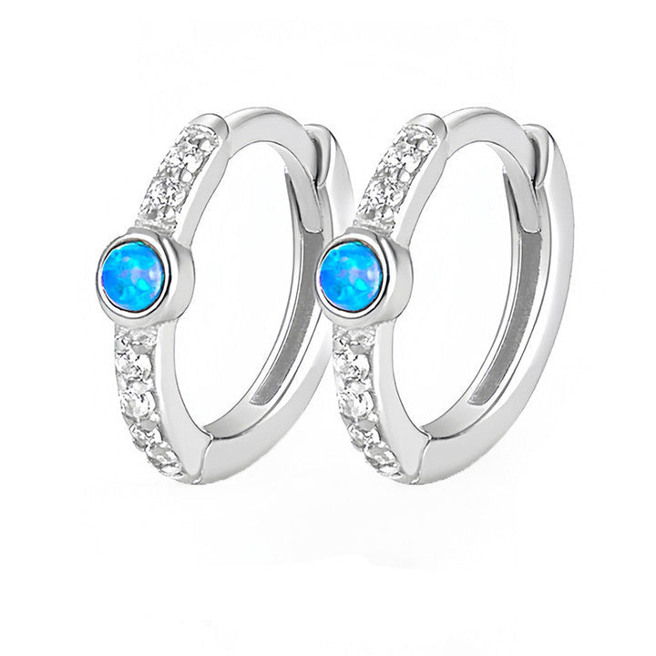 Wholesale  asymmetric earrings irregular earrings turquoise s925 silver needle earrings