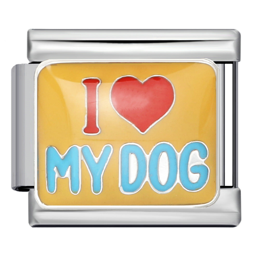 Wholesale Italian Charm Bracelet 9mm DIY Splicing Removable Love English Stainless Steel Composable Bracelet