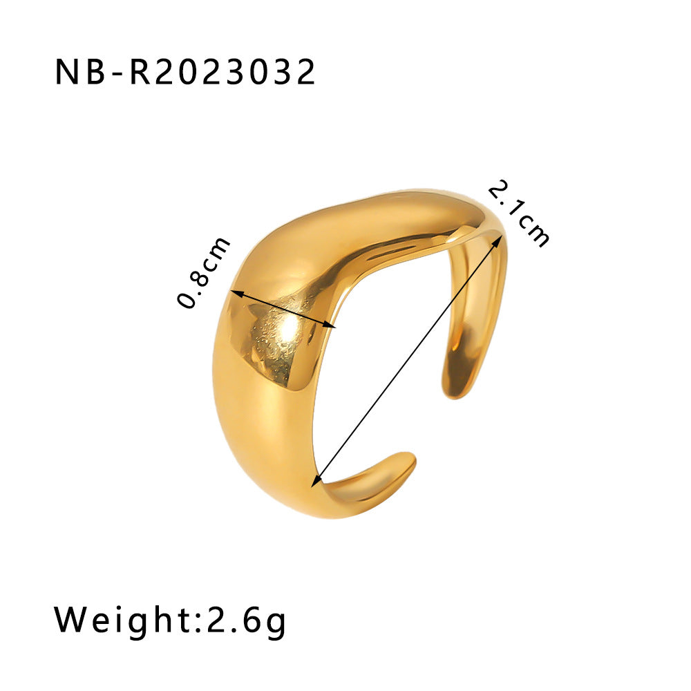 Wholesale Stainless Steel Open Ring Heart Shape Geometric Titanium Steel Ring ACC-RS-Xiny001