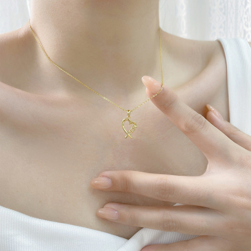 Wholesale Motherly Love Necklace  S925 Sterling Silver Heart Pendant  Mother's Day Necklaces
