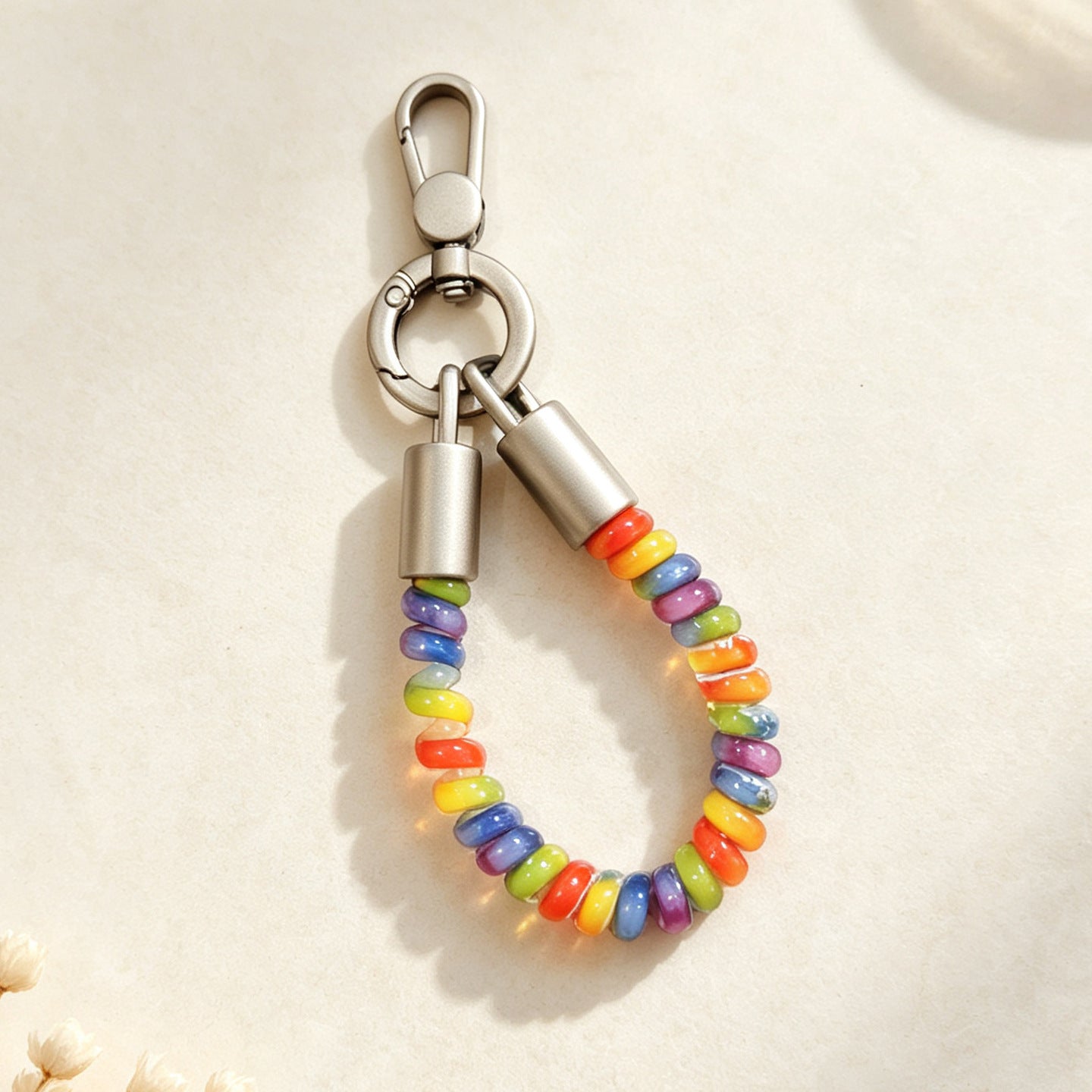 Wholesale Trendy PVC Telephone Cord Phone Lanyard Keychain Cute Rainbow Bag Charm For Everyday Use