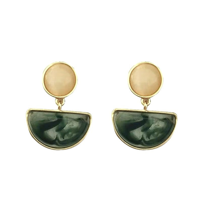 Wholesale Vintage Irregular Design Halo Half Circle Earrings
