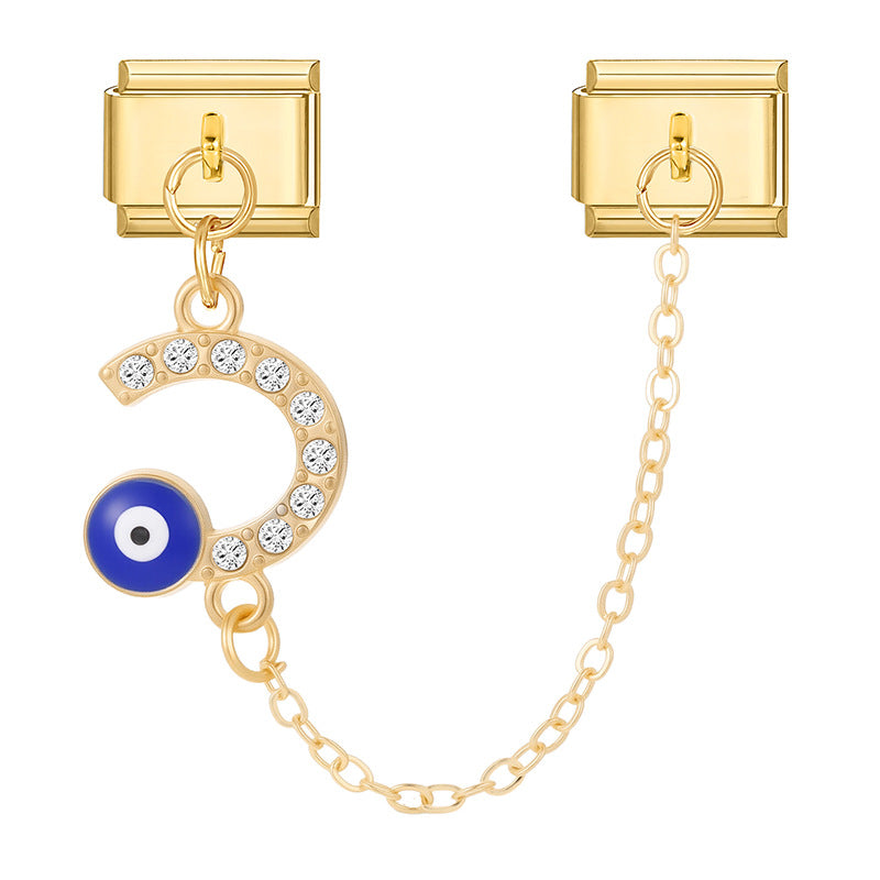 Wholesale Italian Charm Bracelet 9mm DIY Splicing Double Pendant  Stainless Steel Composable Bracelet