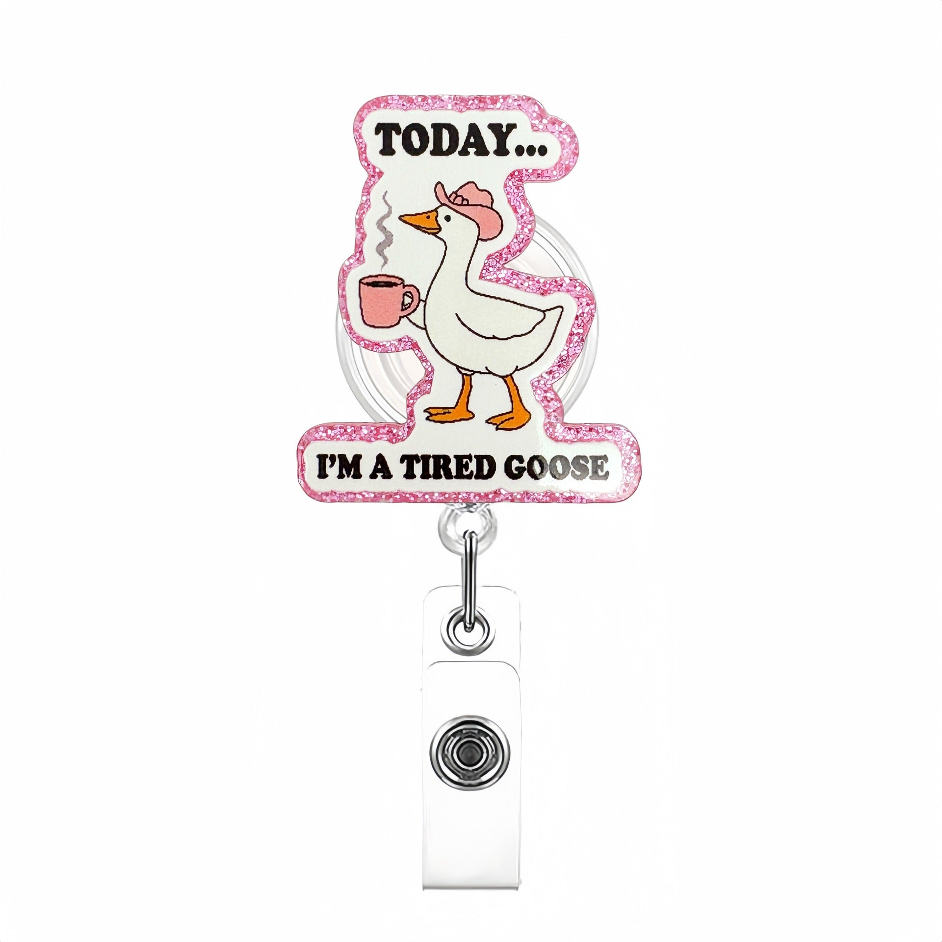 Thème animal en gros acrylique rétractable enroule des badges de trousseau rétractable