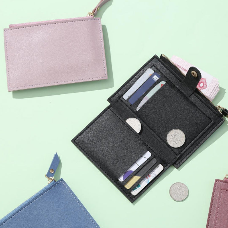 Wholesale Stylish PU Leather Card Wallet With Multi Card Slots And Zipper Compartment Casual Boutique Resale Accessory