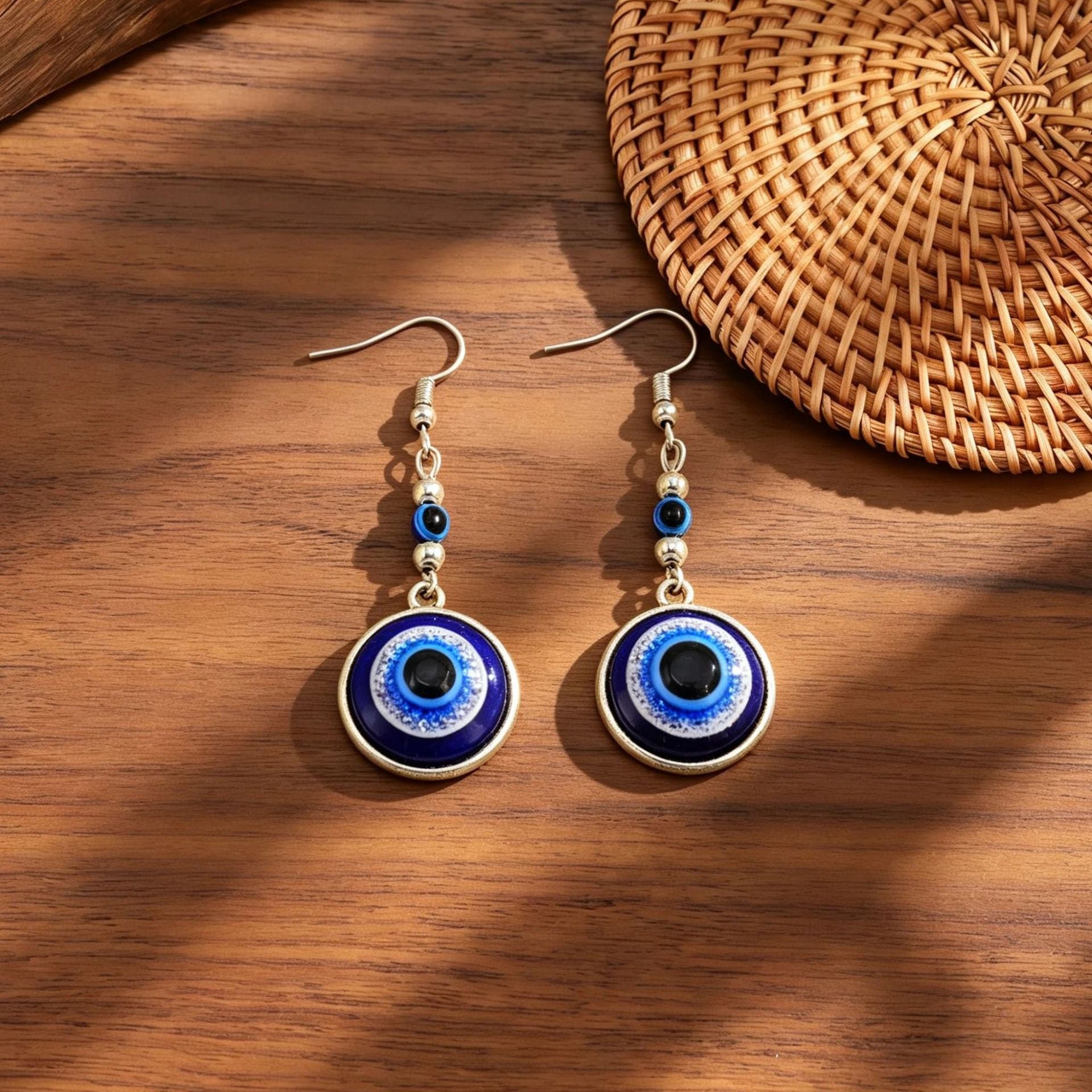 Wholesale Zinc Alloy Retro Evil Eye Long Hook Earrings Trendy Fashion Accessory For Party Boutique Resale