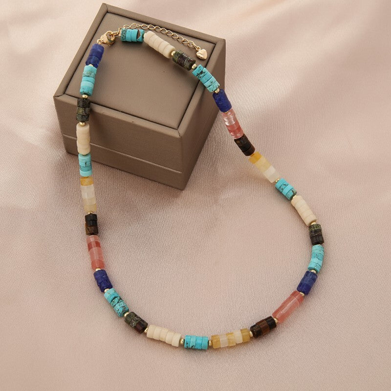 Wholesale  Color Dopamine Handmade Natural Stone Beaded Necklace