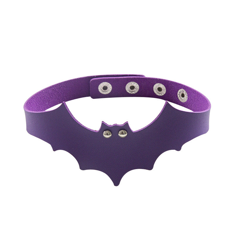 Wholesale Punk Devil  Leather Collar  Necklace