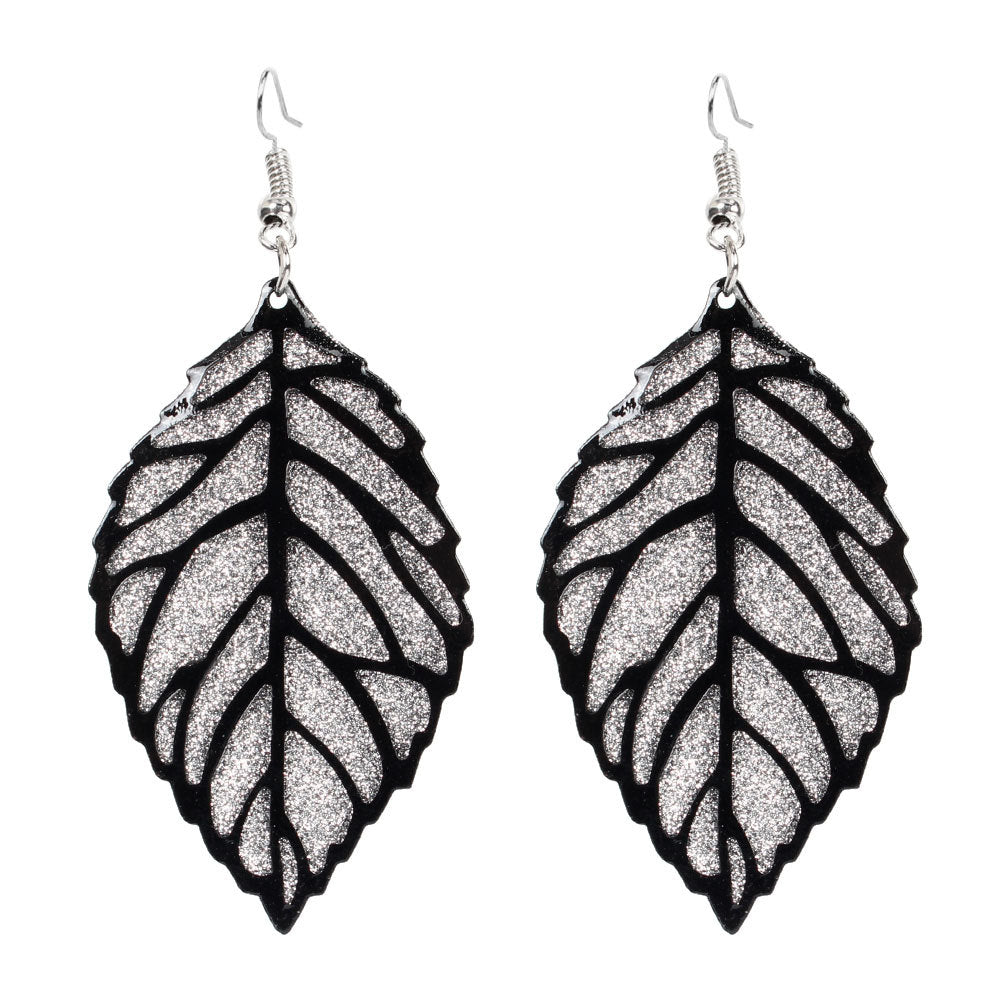 Wholesale retro alloy leaf frosted earring