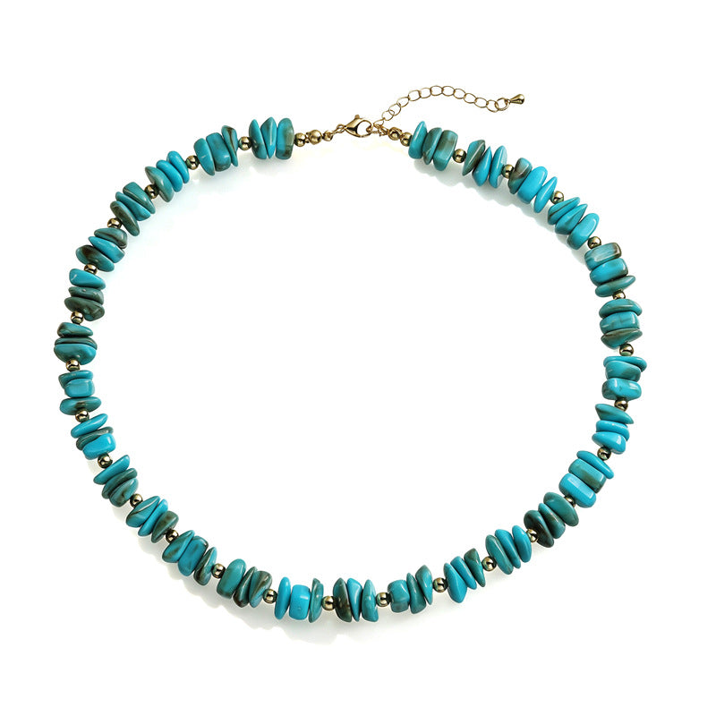Wholesale Chic Handwoven Acrylic Bead Collarbone Necklace For Women Fashion Accessory Boutique Gift
