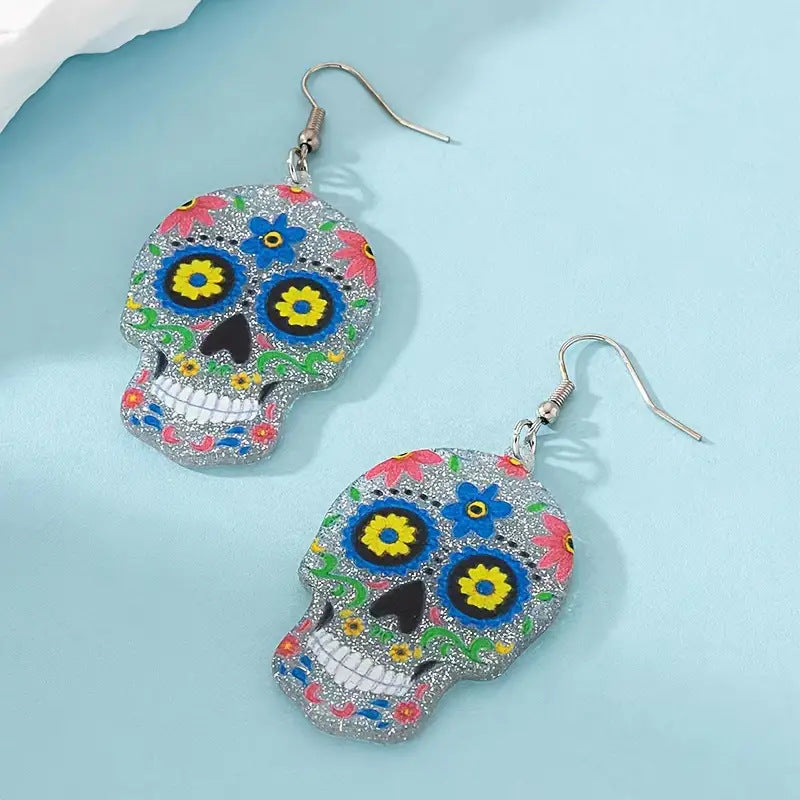 Wholesale Halloween Acrylic Skull Earrings ACC-ES-AnDao020