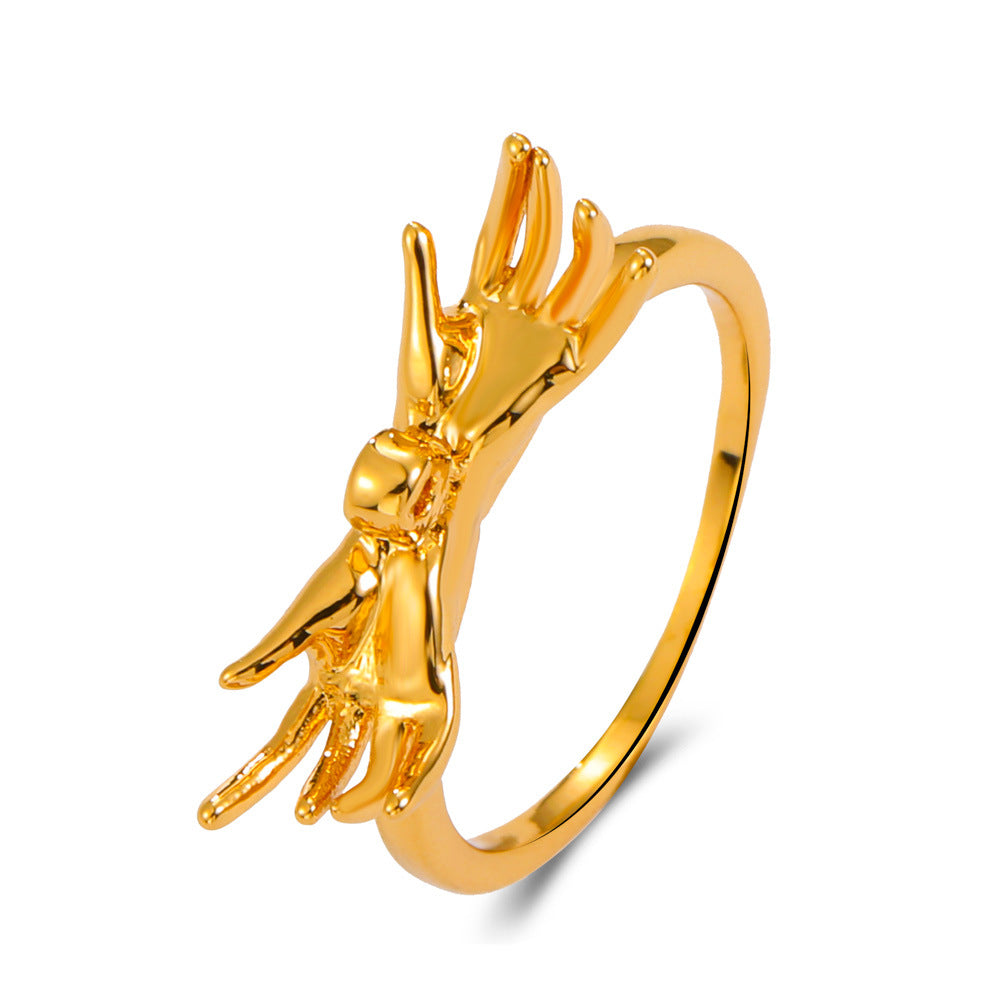 Wholesale Creative Hug Hand Ring Vintage Zircon Heart Rings ACC-RS-DQ002