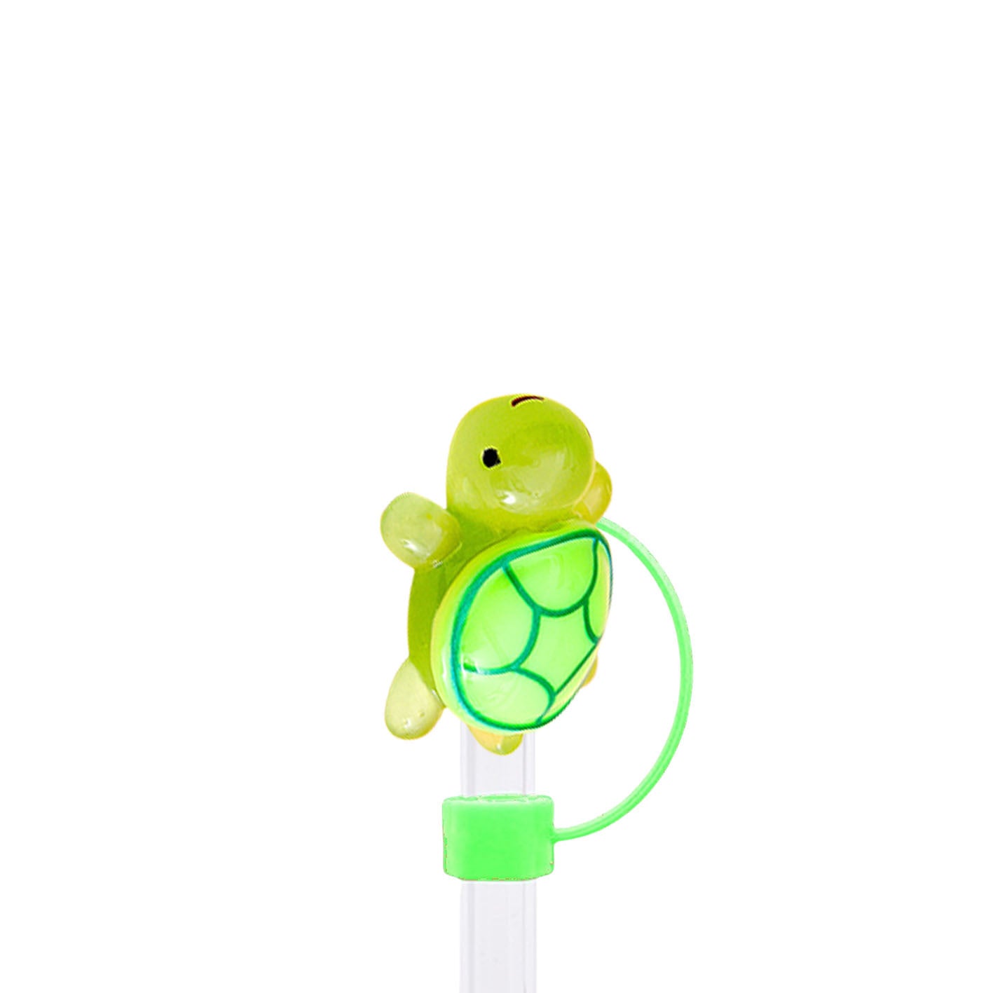 Wholesale 10pcs Luminous Turtle Series 10mm Straw Cover Straw Tube Cap