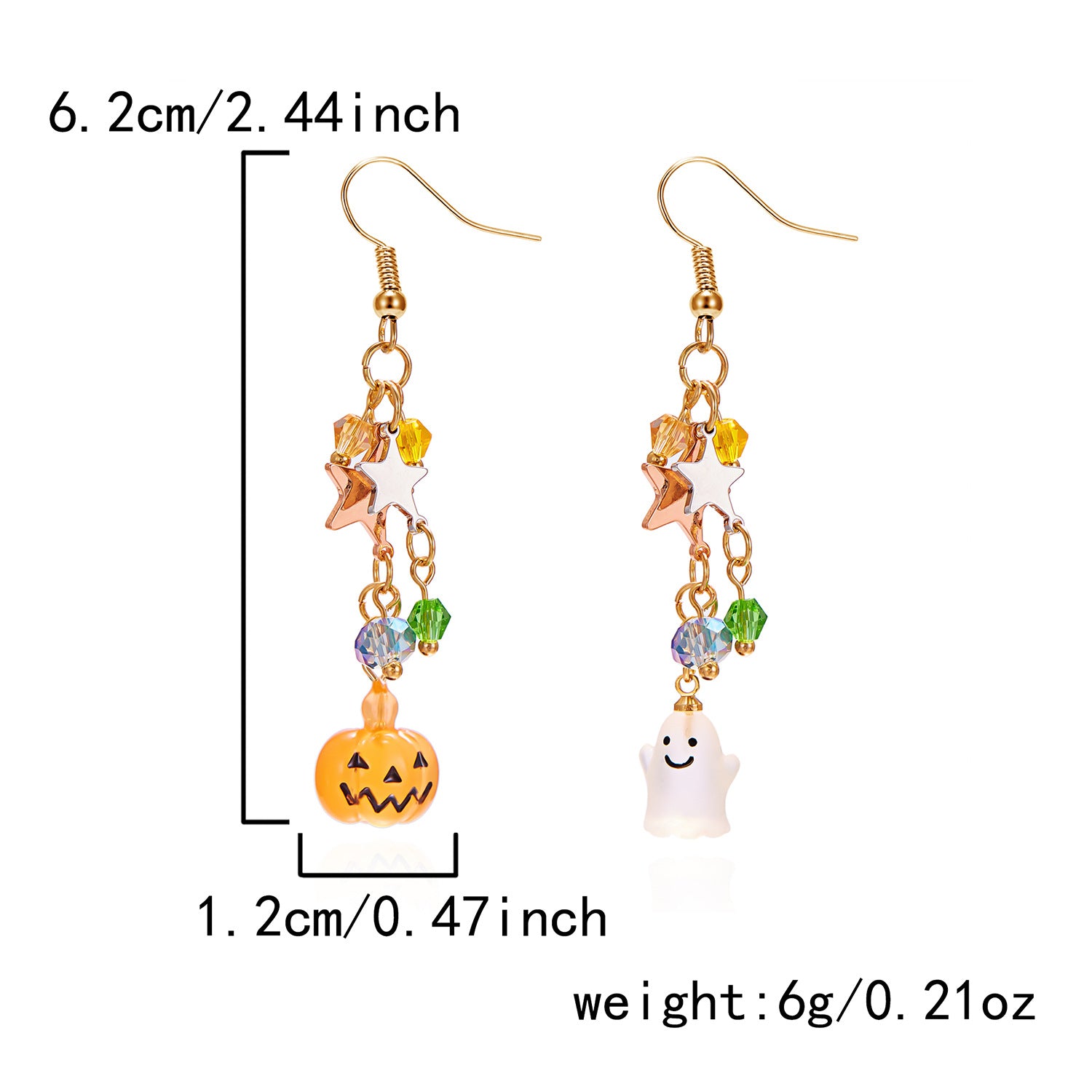 Wholesale  Pumpkin Ghost Resin Earrings,  Cute Funny Jewelry Accessory for Everyday Wear